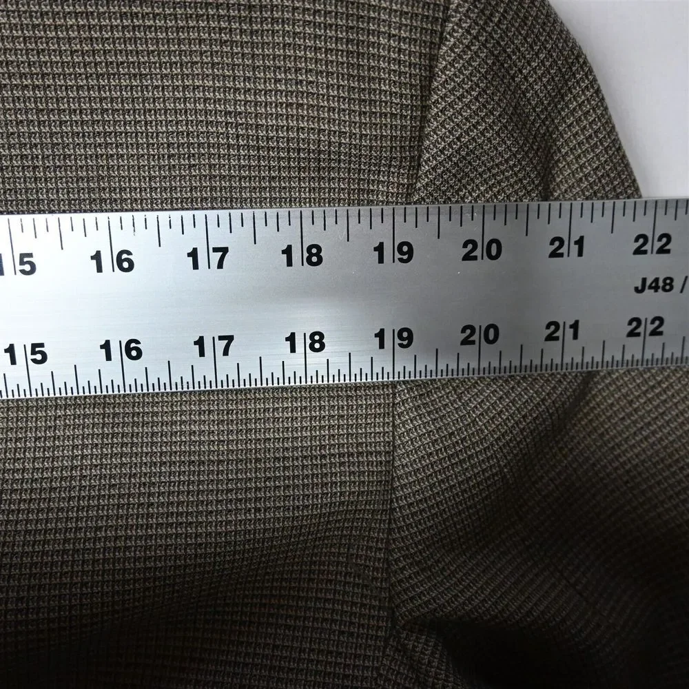 J Ferrar 44L Brown Check 100% Wool Mens Sport Coat Suit Jacket Blazer‎